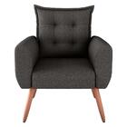 Conjunto De Poltronas Decorativas Lily Linho Chumbo