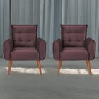 Conjunto De Poltronas Decorativas Lily Veludo Rose