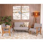 Conjunto De Poltronas Estofadas Para Sala Em Madeira Maciça C