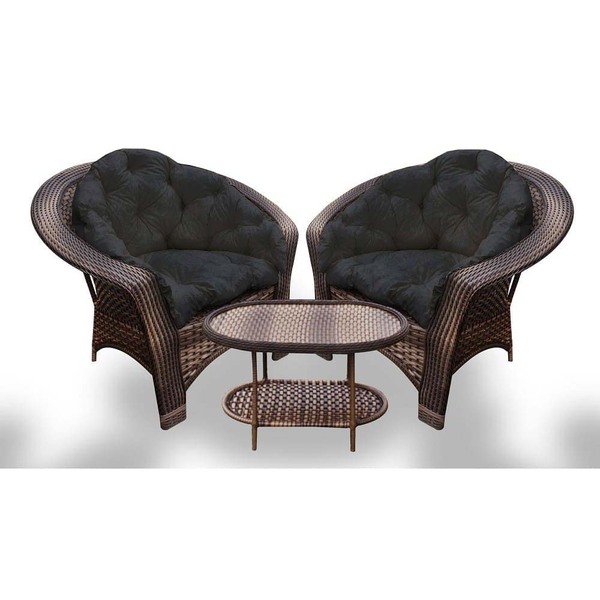 Conjunto De Poltronas Fibra Sintética 19 - 2 Poltronas + 1 Me