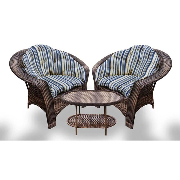 Conjunto De Poltronas Fibra Sintética 19 - 2 Poltronas + 1 Me