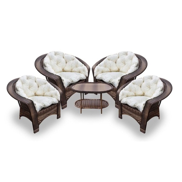 Conjunto De Poltronas Fibra Sintética 19 - 4 Poltronas + 1 Me