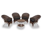 Conjunto De Poltronas Fibra Sintética Bali Alumínio - 4 Poltr