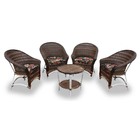 Conjunto De Poltronas Fibra Sintética Bali Alumínio - 4 Poltr