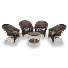 Conjunto De Poltronas Fibra Sintética Bali Alumínio - 4 Poltr