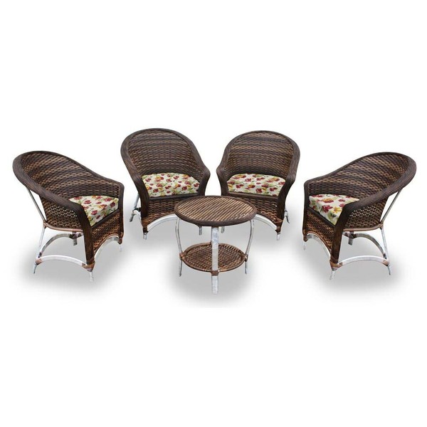 Conjunto De Poltronas Fibra Sintética Bali Alumínio - 4 Poltr