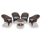 Conjunto De Poltronas Fibra Sintética Bali Alumínio - 4 Poltr