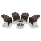 Conjunto De Poltronas Fibra Sintética Bali Alumínio - 4 Poltr