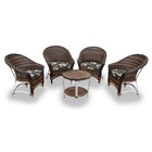 Conjunto De Poltronas Fibra Sintética Bali Alumínio - 4 Poltr