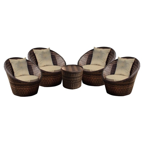 Conjunto De Poltronas Fibra Sintética Bola - 4 Poltronas + 1