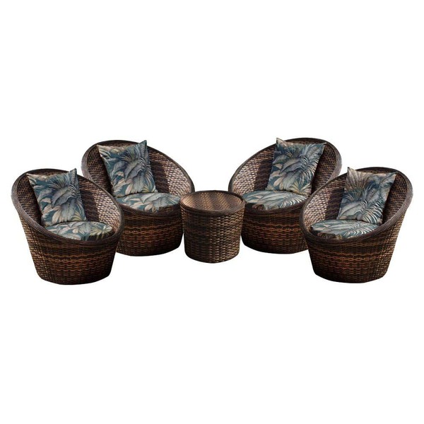 Conjunto De Poltronas Fibra Sintética Bola - 4 Poltronas + 1