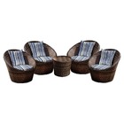 Conjunto De Poltronas Fibra Sintética Bola - 4 Poltronas + 1