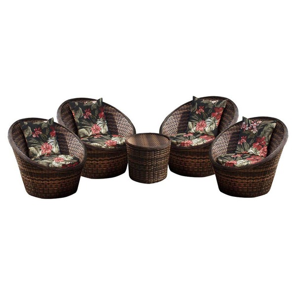 Conjunto De Poltronas Fibra Sintética Bola - 4 Poltronas + 1