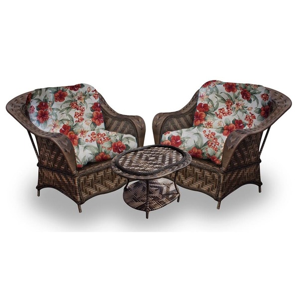 Conjunto De Poltronas Fibra Sintética Marco - 2 Poltronas + 1