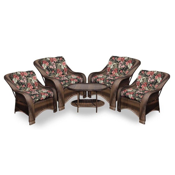 Conjunto De Poltronas Fibra Sintética Melo - 4 Poltronas + 1