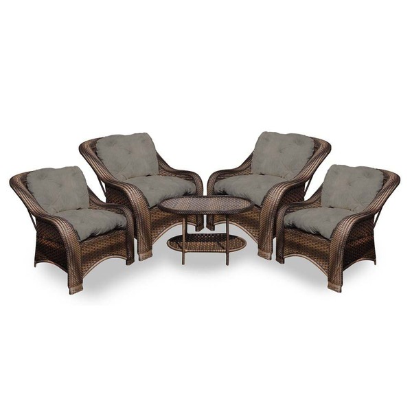 Conjunto De Poltronas Fibra Sintética Melo - 4 Poltronas + 1