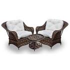 Conjunto De Poltronas Fibra Sintética Naja - 2 Poltronas + 1