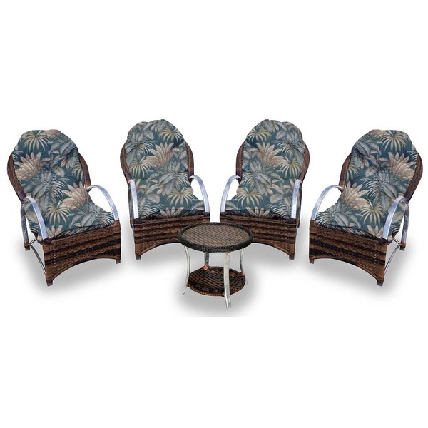 Conjunto De Poltronas Fibra Sintética Paris Alumínio - 4 Polt