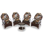 Conjunto De Poltronas Fibra Sintética Pequim Alumínio - 4 Pol