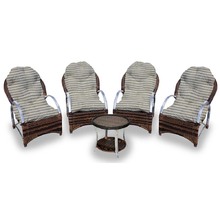 Conjunto De Poltronas Fibra Sintética Pequim Alumínio - 4 Pol