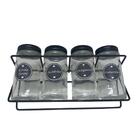 Conjunto De Porta Temperos Com Suporte De Aço Preto