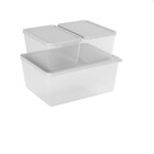 Conjunto De Pote 3 Peças Em Polipropileno 20,3 Cm Natural Bas