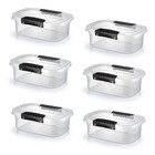 Conjunto De Pote Com Tampa E Trava Lateral 4 Litros 6 Peças