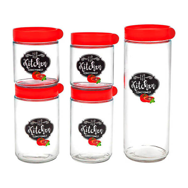 Conjunto De Potes 5 Peças Jgti038-casambiente - Vermelho