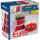 Conjunto De Potes Agatha Redondos 3 Peças - Euro Home - Verme