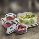 Conjunto de Potes Plástico Branco e Cinza Retangular 4 Unidades Electrolux