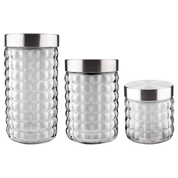 Conjunto De Potes Com Tampa Inox Bubble 3 Peças Vdr7047-3-eur