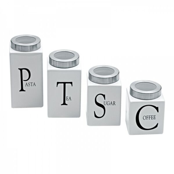 Conjunto De Potes De Mantimento Ceramica 4 Pcs