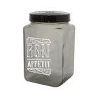 Conjunto De Potes De Vidro Com Tampa Bon Appetit Preto 1,5l 3