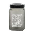 Conjunto De Potes De Vidro Com Tampa Bon Appetit Preto 1,5l 3