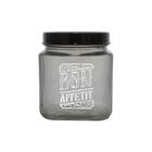 Conjunto De Potes De Vidro Com Tampa Bon Appetit Preto 1l 2 P