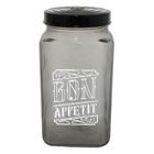 Conjunto De Potes De Vidro Com Tampa Bon Appetit Preto 2l 4 P