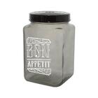 Conjunto De Potes De Vidro Com Tampa Bon Appetit Preto E Bron