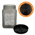 Conjunto De Potes De Vidro Com Tampa Bon Appetit Preto E Bron