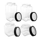Conjunto De Potes De Vidro Com Tampa Com Visor Em Acrílico Ga