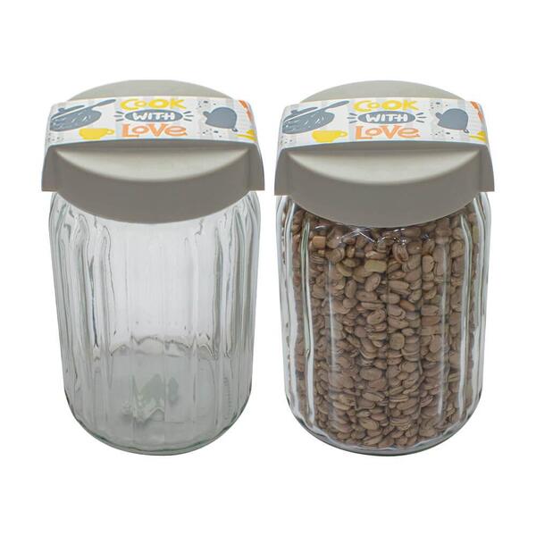 Conjunto De Potes De Vidro Hermético Cook With Love 1,4l 2 Pe