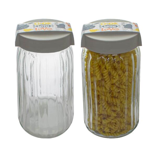 Conjunto De Potes De Vidro Hermético Cook With Love 1,7l 2 Pe