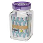 Conjunto De Potes De Vidro Hermético Lilás 3pçs - Oxford