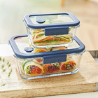 Conjunto De Potes De Vidro Hermético Retangular - Bomba Elétr