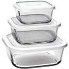 Conjunto De Potes De Vidro Quadrado Com Tampa - Euro Home - B