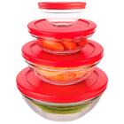 Conjunto De Potes De Vidro Refratário Borossilicato Com Tampa