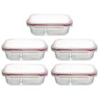 Conjunto De Potes Herméticos De Vidro Com Divisória Refratári