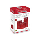 Conjunto De Potes Herméticos De Vidro Velvety Com Trava Verme