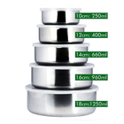 Conjunto De Potes Inox Com Tampa 5 Peças Wincy