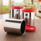 Conjunto De Potes Mantimentos 3pcs Brinox Vermelho