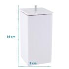 Conjunto De Potes Para Banheiro - Quadrado Branco